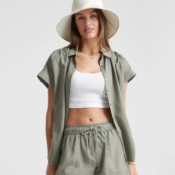 Quince Tops - Quince Vintage Wash Tencel Camp Shirt Size XL